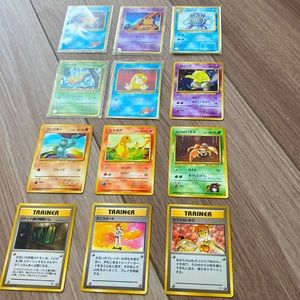 1996 Original Pokémon Japanese (Pocket Monsters) RARE card collection (12 cards)